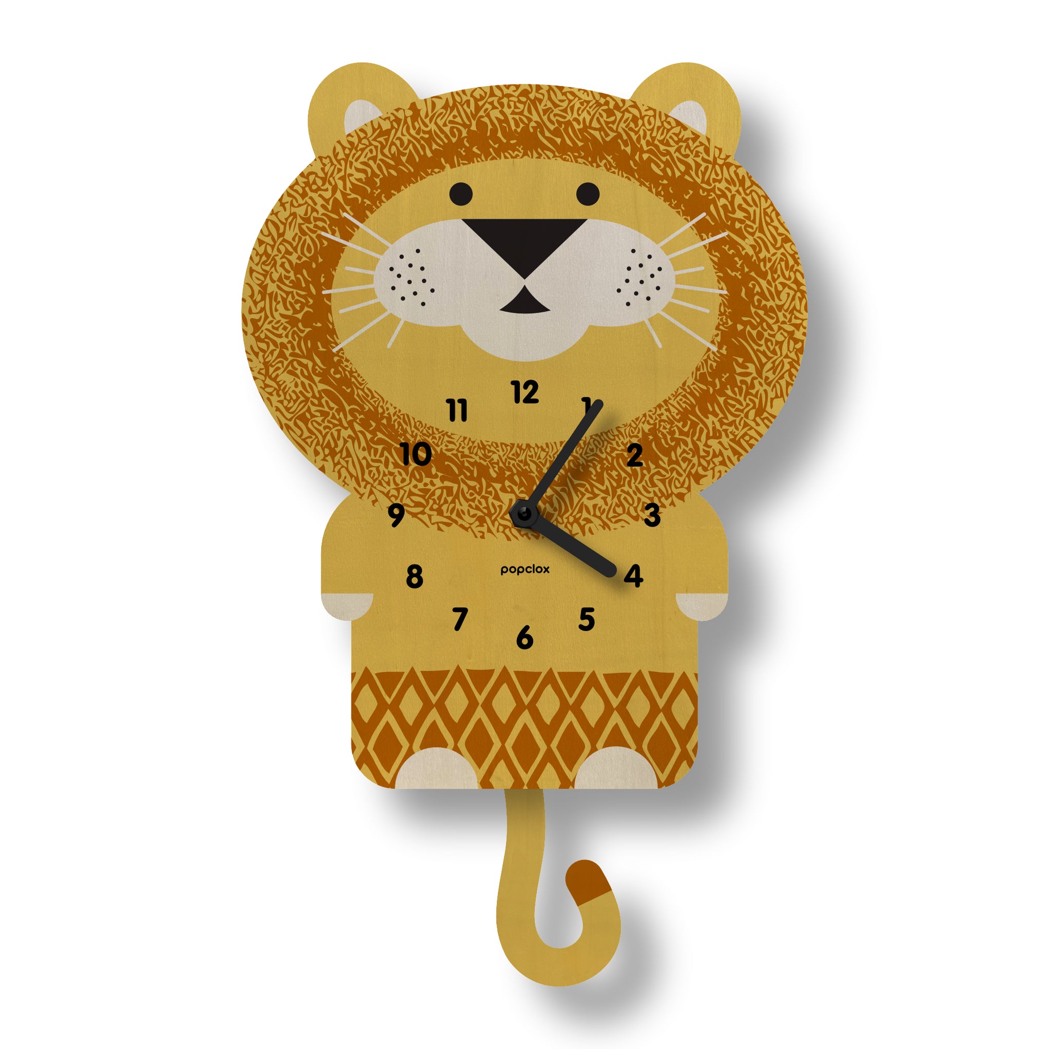 lion - pendulum clock | popclox Wall Clocks for Kids
