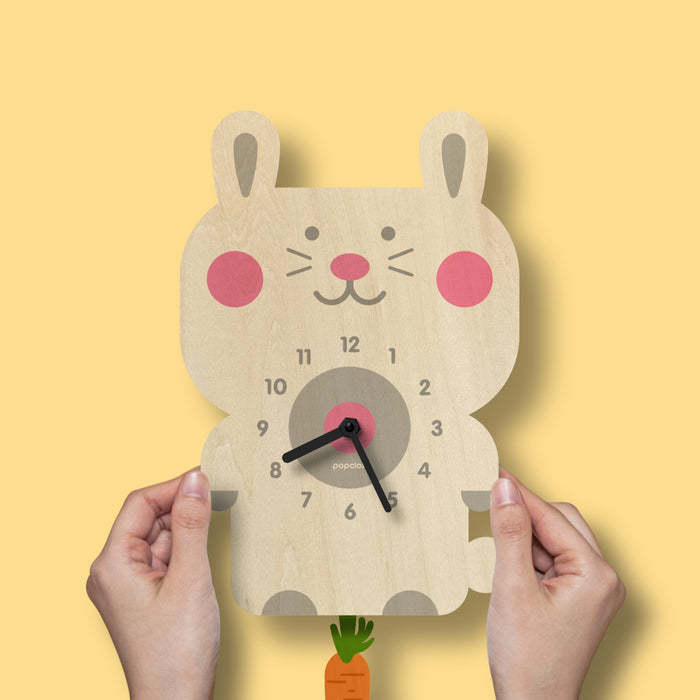 Kirk Rabbit Clock rabbit - pendulum clock | popclox Wall Clocks for Kids