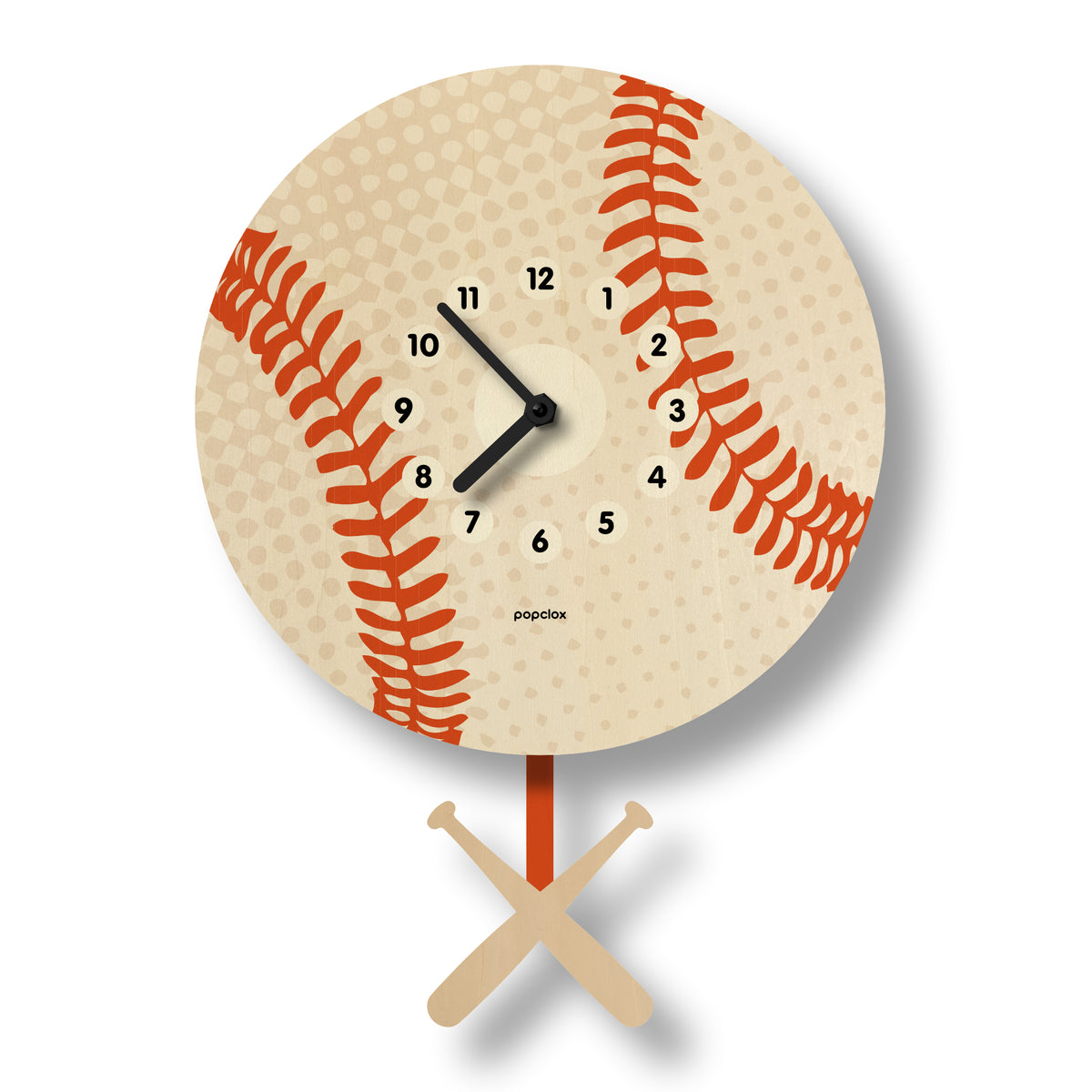 baseball - pendulum clock | popclox Wall Clocks for Kids