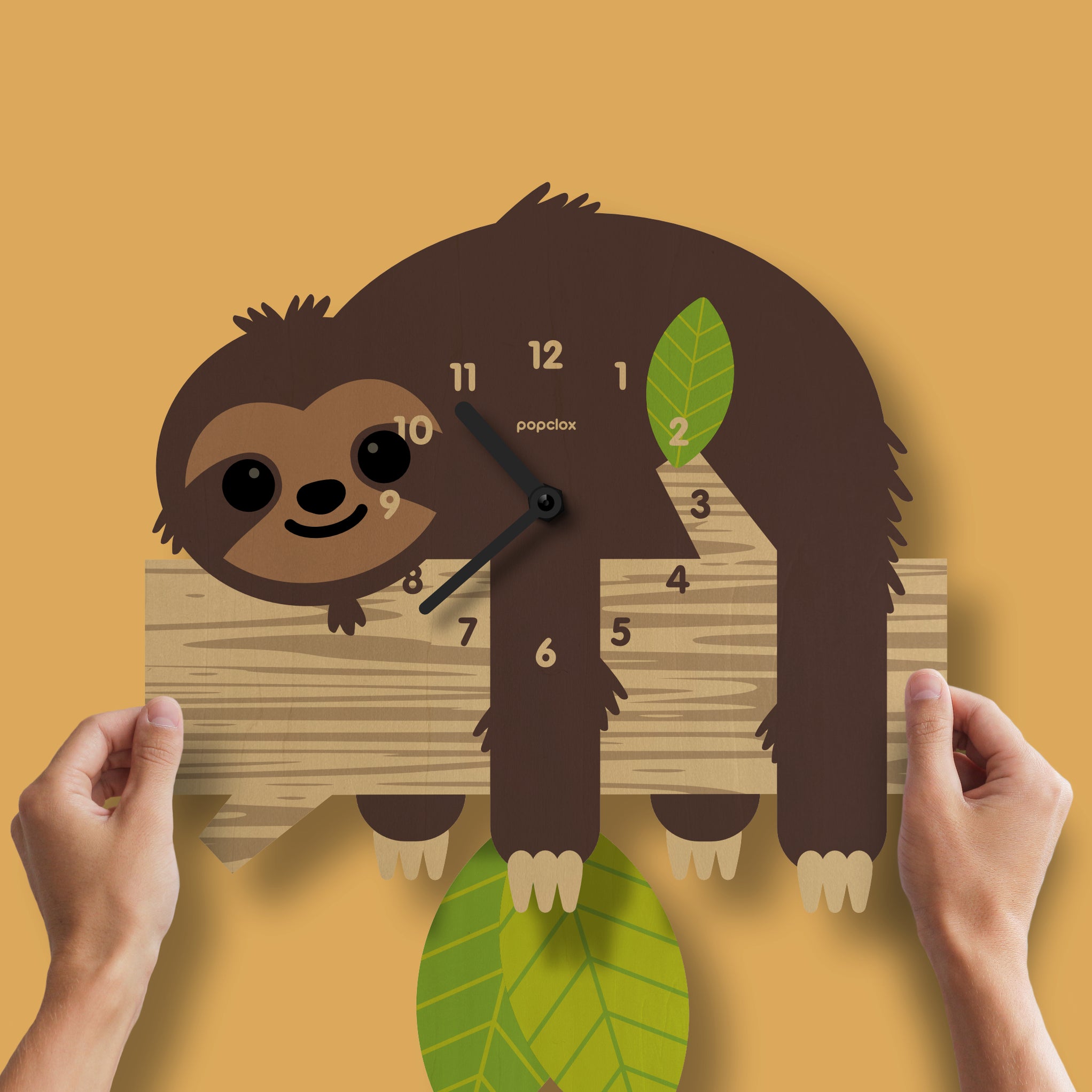 sloth - pendulum clock | popclox Wall Clocks for Kids