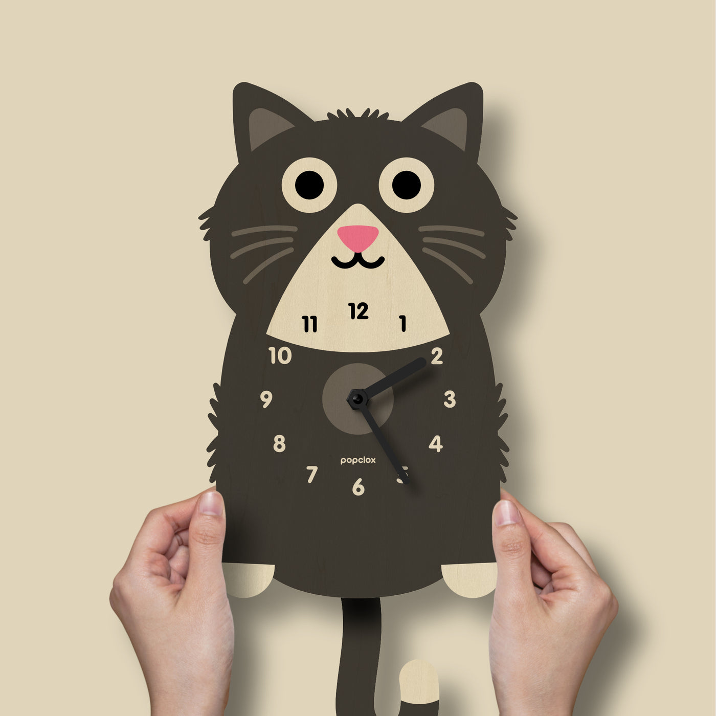 kitten - pendulum clock | popclox Wall Clocks for Kids