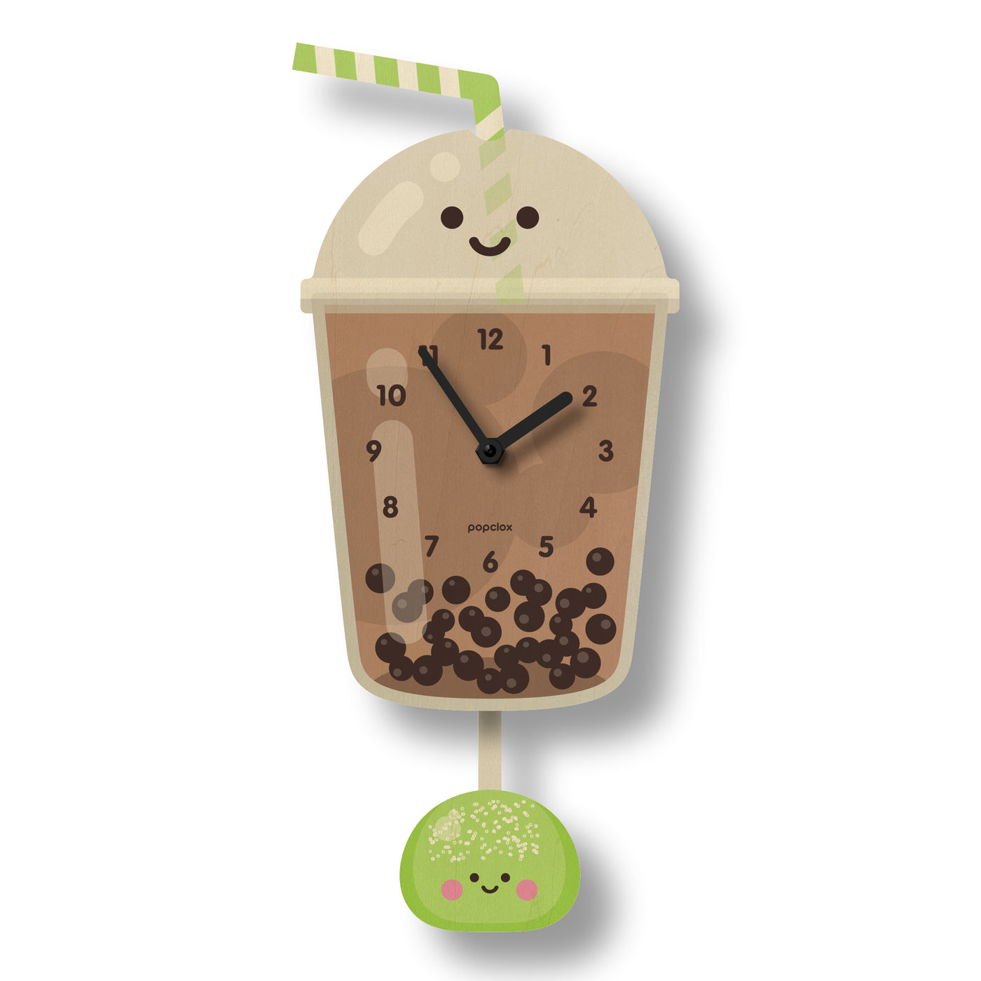 bubble tea - pendulum clock | popclox Wall Clocks for Kids