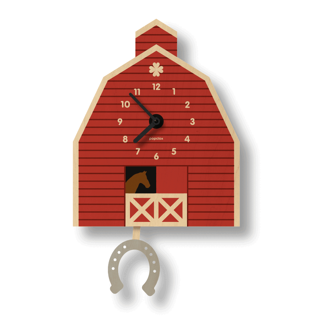 horse barn pendulum clock popclox Wall Clocks for Kids