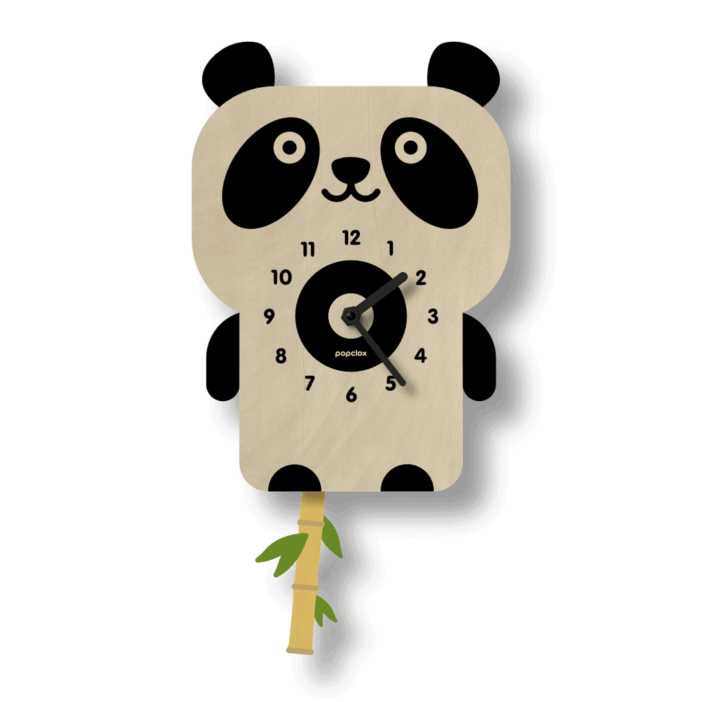 Hand Clock Panda panda - pendulum clock | popclox Wall Clocks for Kids