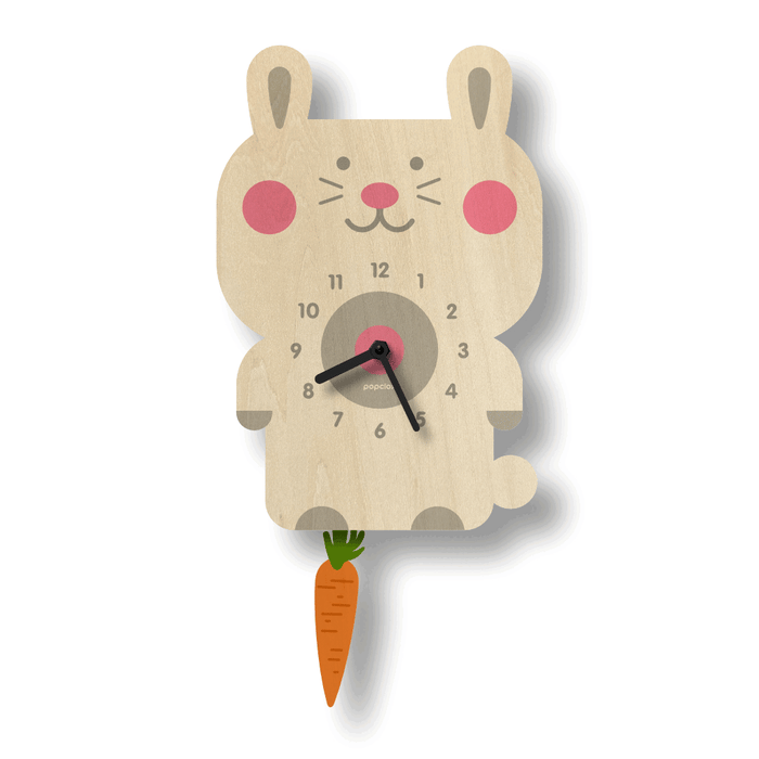 rabbit - pendulum clock | popclox Wall Clocks for Kids