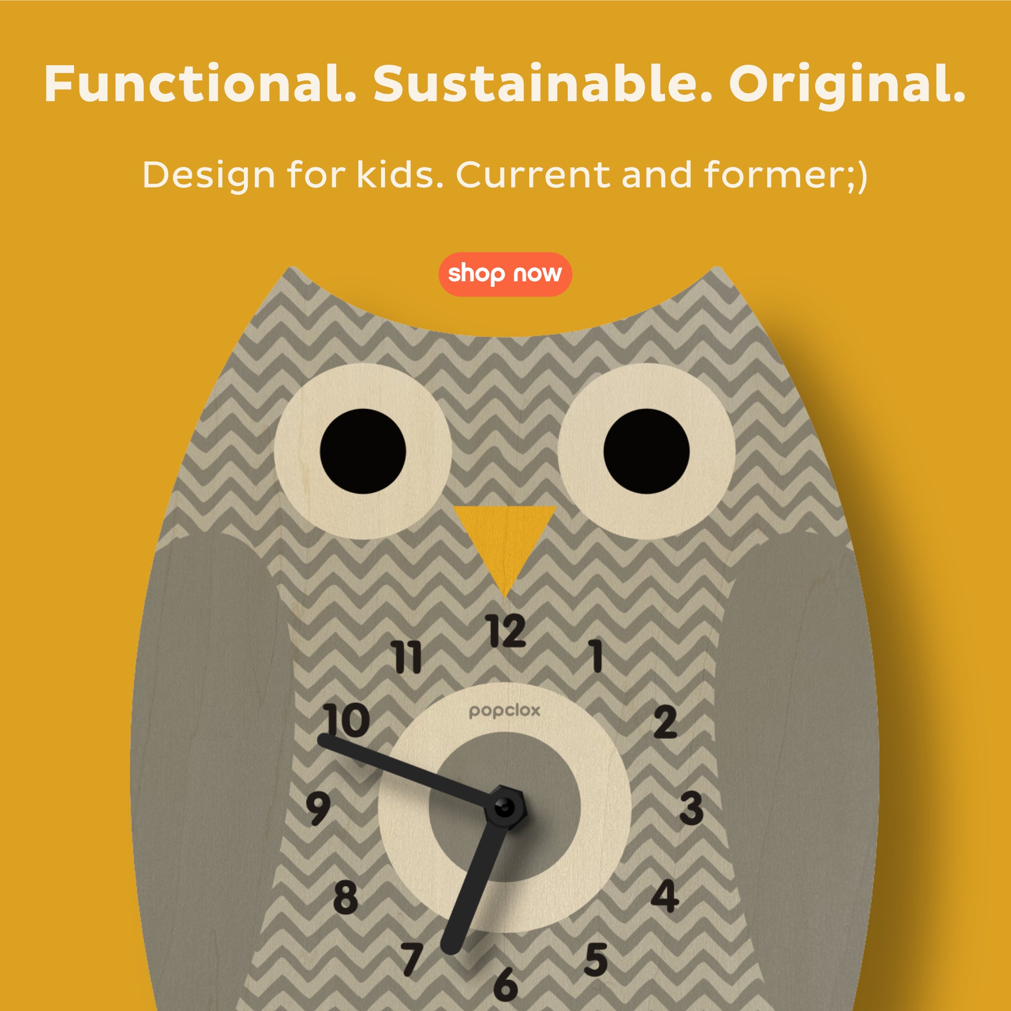 Fun wall clocks for kids rooms. Original designs. Made in USA